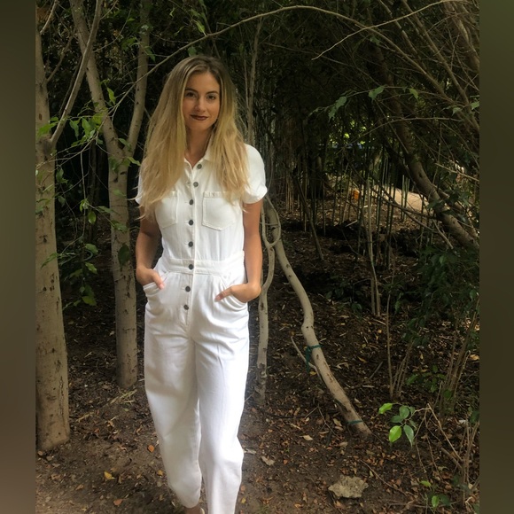 Only worn once! White jumpsuit from reformation jeans - Picture 1 of 5